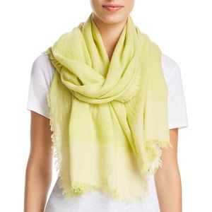 Eileen Fisher Yellow-Green Mix Weave Wool Scarf